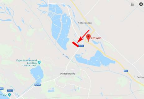 Билборд A в Єлизаветівці, 3x6  Балівка - Лобойківка - Єлизаветівка, напрям до м. Кам'янське схема