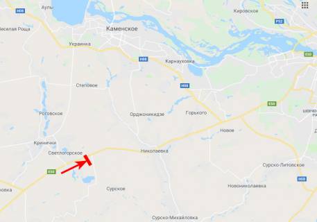 Билборд A в Запорожье Криворізьке шосе - на повороті до с. Кринички, с. Світлогірське, в сторону м. Днепр схема