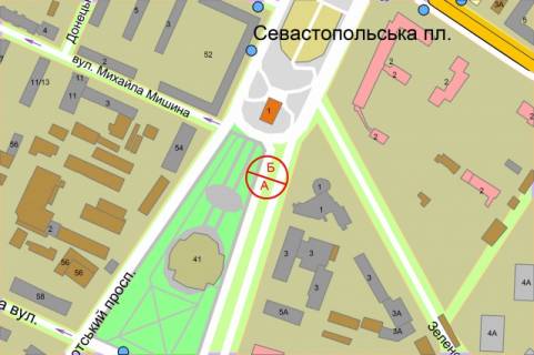 Ситилайт A в Киеве, 1.2x1.8  Народного Ополчення,1 / Севастопольська площа, розподілювач  (лівий) схема