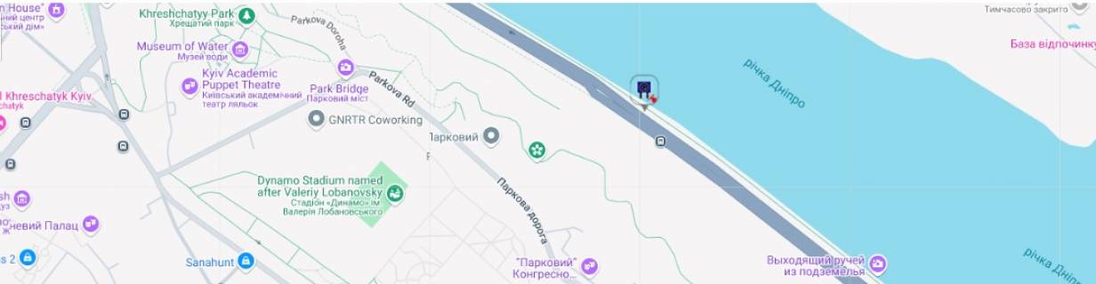 Видеоборд A в Киеве, 3.14x2.32  Набережне шоссе, (800 метрів до Паркового мосту, рух в напрямку Подолу) - 337155 схема