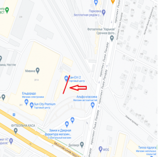 Брандмауэр A в Харькове просп. Героїв Харкова (Московський) 199Б, с освещением схема