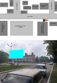 Білборд, Бігборд (Борд)  B у Боровій, 3х6  вул Миру (центральна площа, райдержадміністрація) Фото 1