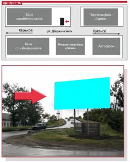 Білборд, Бігборд (Борд)  A у Куп'янську, 3х6  вул.Дзержинського (біля баз "Дігма", "Таргет", залізничний вокзал) Фото 1