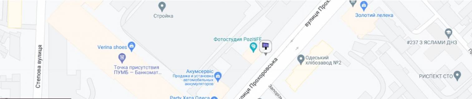 Білборд, Бігборд (Борд)  A у Одесі, борд  №65 ул. Прохоровская,42 (Аккумсервис, суп-т отделочных м-лов, Банк Кипра) схема