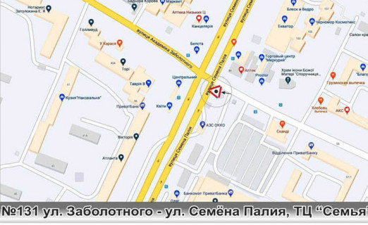 Билборд B в Одессе, 3x12  №131лев Заболотного - Днепропетровская дорога - ТЦ Семья схема