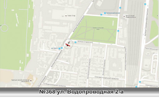 Билборд B в Одессе, 3х6  №368 Водопроводная,2а из центра схема