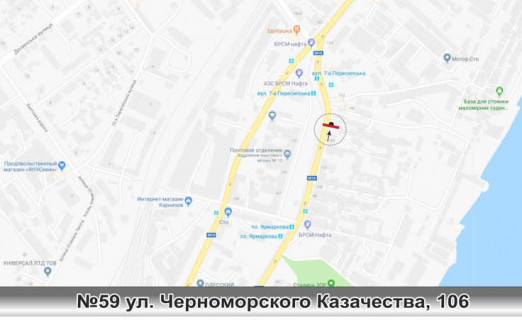 Билборд A в Одессе, 3х6  №59 ул.Черноморского казачества 106 схема
