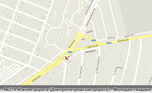 Білборд, Бігборд (Борд)  B у Одесі, 3x12  №274 вул. Південна дорога / вул. Гонтаренка, напрямок до центру міста схема