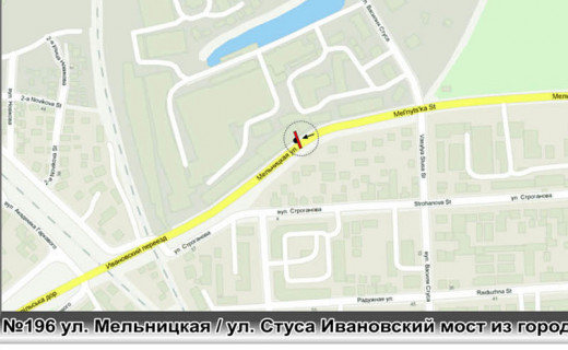 Билборд A в Одессе, 3х6  0196 Ивановский мост из города схема