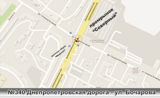Призматрон, Призма A у Одесі, 3х6  №340 вул. Дніпропетровська дорога, 118 / вул. Бочарова (вул. Семена Палія, 118 / вул. Владислава Бувалкіна) - 668705 схема