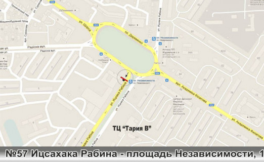 Билборд A в Одессе, 3х6  0057 И.Рабина - пл Независимости,1 схема