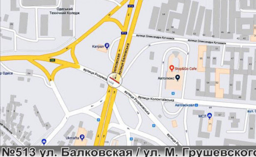 Билборд A в Одессе, брандауер 2 х 30  - схема