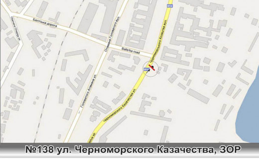 Билборд A в Одессе, 3х6  №138 Черноморского каз -ЗОР схема