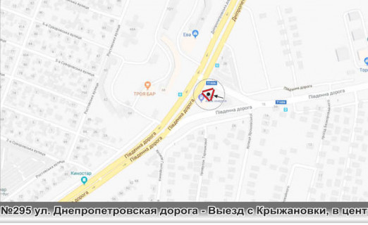 Білборд, Бігборд (Борд)  B у Одесі, 3x12  №295лев вул. Дніпропетровська дорога - Виїзд з Крижанівки до центру, сфера (ст.б) схема