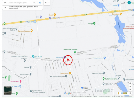 Билборд B в Петропавловской Борщаговке, 6х3 м  с. Петропавлівська Борщагівка, вул. Авіаторів / вул. Івана Багряного (вул. Пушкіна) схема