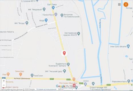 Билборд B в Гостомеле, 3х6  выезд на Варшавку, к трассе 150м,  в Гостомель  схема