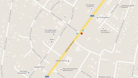 Білборд, Бігборд (Борд)  B у Софіївській Борщагівці, 3x6  вул. Киевська, Сільпо, АВТОЗАЗ, із Києва схема