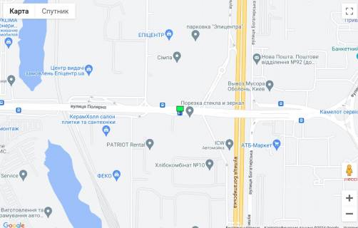 Билборд B в Киеве, 3,15х6,20  вул. Полярна / вул. Богатирська схема