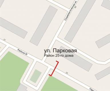 Билборд A в Краматорске, 6м*3м  ул. Парковая, р-н кафе «Молодежное» (дом № 25) схема