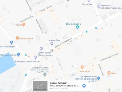 Билборд A в Славянске, 3x6  перехрестя вул. Банківська/вул. Василівська схема