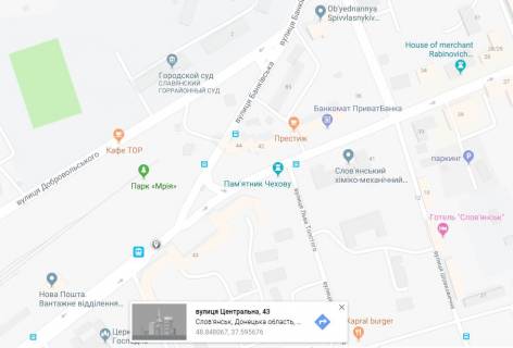 Билборд B в Славянске, 3х6  вул. Центральна, 43 (р-н маг. "Огородник") схема