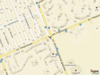 Билборд A в Херсоне, 3x6  Угол ул.49 Гв.Дивизии и ул.Покрышева схема