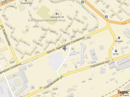 Билборд A в Херсоне, 3x6  Пр.Сенявина (р-н маг.Аскания) схема