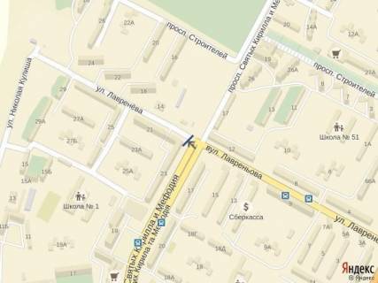 Билборд A в Херсоне, 3x6  Ул. Лавренева схема