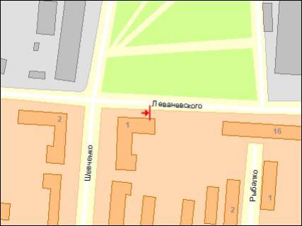 Билборд A в Сумах, 3х6  ул. Леваневского схема
