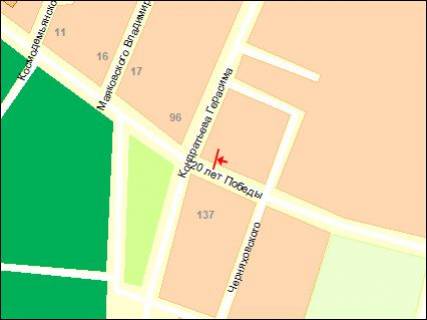 Билборд A в Сумах вул. Г. Кондратьєва – вул. Сумської артбригади схема