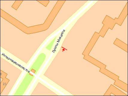 Білборд, Бігборд (Борд)  A у Сумах, 3х6  п-т Лушпы - ул.Интернационалистов схема