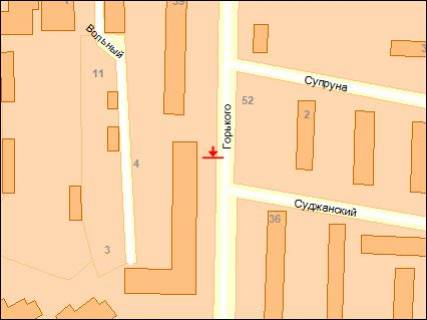 Билборд  в Сумах вул.Горького схема