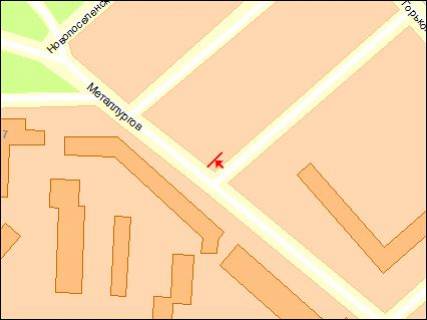 Билборд A в Сумах, 3х6  ул. Металлургов схема