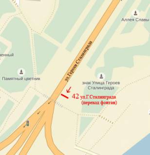 Ситилайт B в Сумах, 1,2х1,8  ул.Г.Сталинграда (переход фонтан) схема