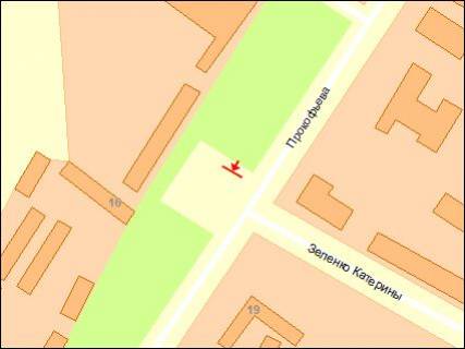 Билборд A в Сумах, 3х6  ул. Прокофьева-Зеленко схема