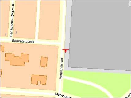 Билборд A в Сумах, 3х6  ул.Ремесленная схема