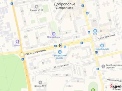 Билборд B в Доброполье, 6x3  просп, Шевченко (маг. Олімп схема