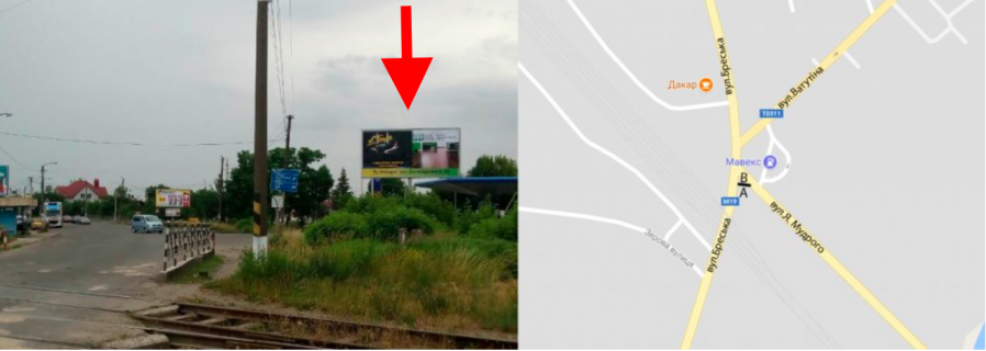 Билборд A в Ковеле, 3х6  м. Ковель, перехрестя вул.Брестська - вул. Я Мудрого А ст фото 1