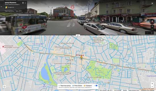 Брандмауэр A в Ровно вул. Соборна, 17 вихід на вул. В. Чорновола ЦУМ 11,5х13,5м схема