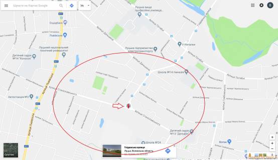 Білборд, Бігборд (Борд)  B у Луцьку, 3х6  вул.Станіславського  (перетин вул.Гнідавська) схема