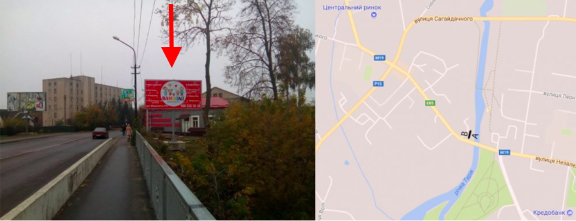 Билборд A в Ковеле, 3х6  м. Ковель, вул. Незалежності (Кафе Лабаз) А ст фото 1