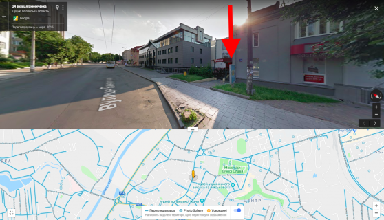 Сiтiлайт A у Луцьку, 1,8х1,2  вул. Виниченка, 26  Директорія, в напрямку до Променя схема