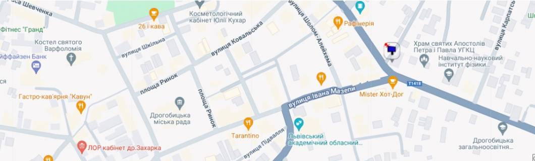 Билборд B в Дрогобыче вул. Л. Українки, 9 – Стрийська схема