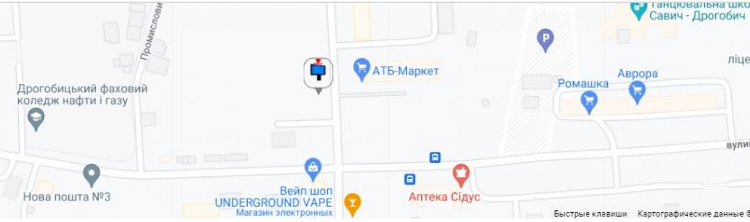 Билборд A в Дрогобыче вул. Винниченка, 7 (біля ВПУ №19) схема