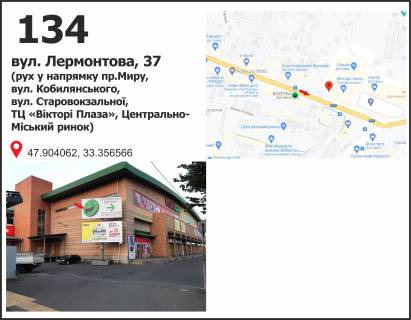 Билборд B в Кривом Роге вул. Лермонтова, 37 (Центрально-Міський ринок, ТЦ "Victory plaza"), рух у напрямку пр. Миру фото 1
