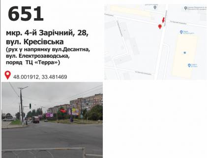 Білборд, Бігборд (Борд)  A у Кривому Розі мкр. 5-й Зарічний, 27 - вул.Панкеєва (ТК "TERRA", ринок "Габро"), дв-е до вул. Електрозаводська Фото 1