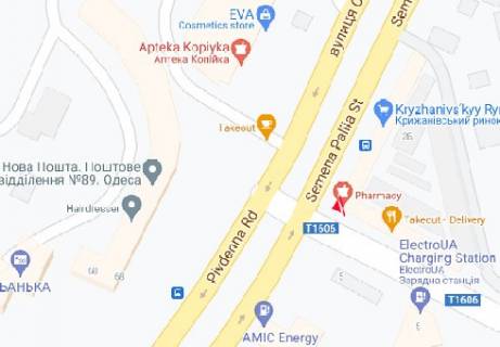 Видеоборд A у Одесі Семена Палия ул. (уг. Крыжановка)., (разрешение 576х288) - 399067 схема