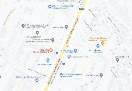 Видеоборд A в Днепр (Днепропетровск), 2.32x3.14  Слобожанський пр., (розширення 480х336) - 451088 схема