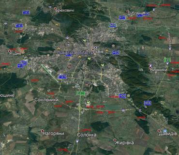 Білборд, Бігборд (Борд)  A у Львові, 3х6  Під'їзд до Львова км 2+600 ліворуч схема