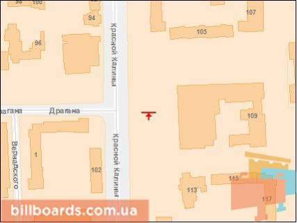 Ситилайт A в Львове, Сітілайт 1.2х1.8  Червоної Калини пр. 109 місце №1 схема